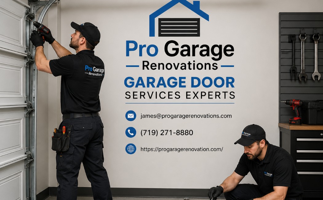 Professional technicians from Pro Garage Renovations are installing overhead ceiling storage racks in a residential garage to maximize storage space and organization.